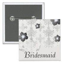 distressed black white intricate damask buttons