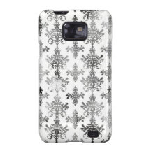 distressed black white intricate damask samsung galaxy SII cover