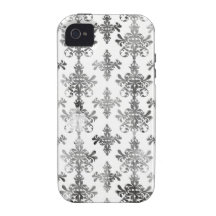 distressed black white intricate damask iPhone 4 cover