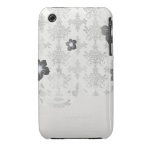 distressed black white intricate damask iPhone 3 Case-Mate cases