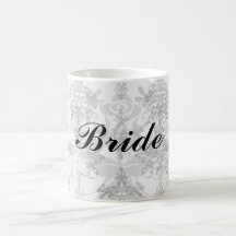 distressed black white intricate damask coffee mug