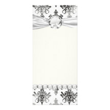 distressed black white intricate damask rack card