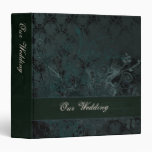Distressed Blue Damask with Wild Flower Swirls Binders