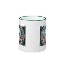Distressed Border 2-sided Ringer Mug