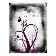 Distressed Butterfly Thank You Post Cards