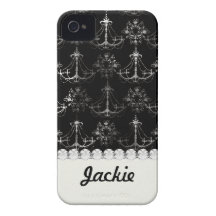 distressed chandelier black white Case-Mate iPhone 4 cases