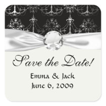 distressed chandelier black white square stickers