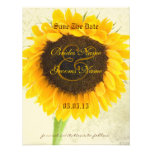 Distressed Damask Sunflower Wedding Save the Date Personalized Invitations