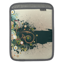 Distressed dark teal swirls Rickshaw iPad sleeve