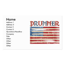 Distressed Drum Stick USA Flag Drummer Tees Gifts Business Card Templates