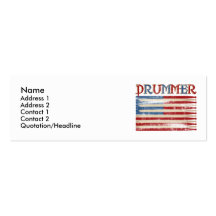 Distressed Drum Stick USA Flag Drummer Tees Gifts Business Card