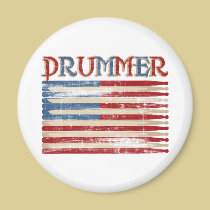 Distressed Drum Stick USA Flag Drummer Tees Gifts magnets