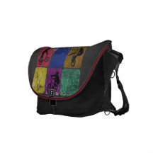 Distressed Freestyle Biker Messenger Bag
