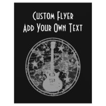 Distressed Guitar Stars Cameo Silhouette Dark BW