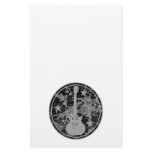 Distressed Guitar Stars Cameo Silhouette Dark BW stationery