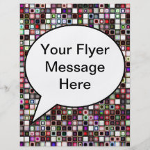 Distressed Jewel Tones Textured Tiles Pattern Personalized Flyer