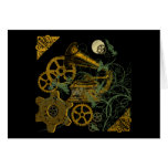 Distressed Look Steampunk Design Greeting Card