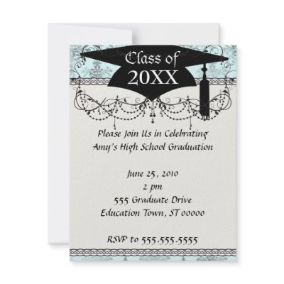 distressed lovely soft blue damask personalized announcements by dooni_damask