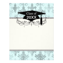 distressed lovely soft blue damask letterhead