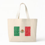Distressed Mexican Flag Tote Bags