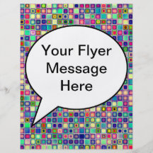 Distressed Multicolored 'Gumdrops' Tiles Pattern Full Color Flyer