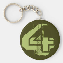 Distressed Number 4 Key Chains