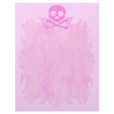 Distressed Pink Skull Flame Letterhead by wingedturtle