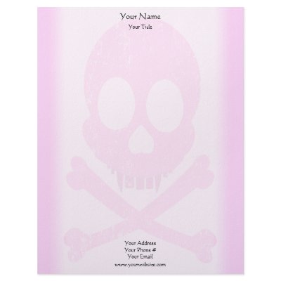 Distressed Pink Skull Letterhead by wingedturtle