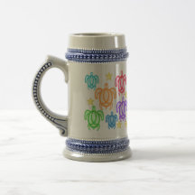 Distressed Rainbow Turtles Steins Coffee Mug