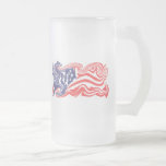 Distressed/Recessed American Flag - Customizable Coffee Mugs