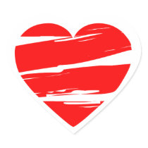 Distressed Red Heart Stickers