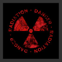 Distressed Red Radiation Symbol Poster posters