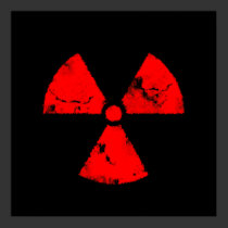 Distressed Red Radiation Symbol Poster posters