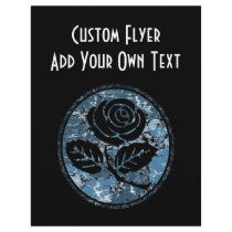 Distressed Rose Silhouette Cameo - Blue