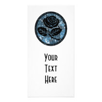 Distressed Rose Silhouette Cameo - Blue