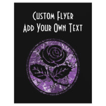 Distressed Rose Silhouette Cameo - Purple
