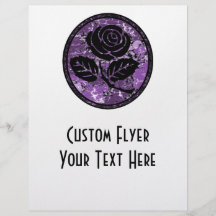 Distressed Rose Silhouette Cameo - Purple Custom Flyer