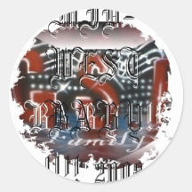 Distressed Round Stickers
