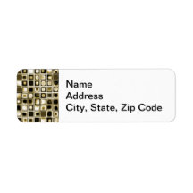 Distressed Sepia Tones Textured Grid Pattern Custom Return Address Label