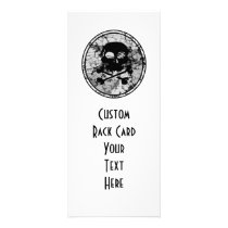 Distressed Skull & Crossbones Silhouette B&W