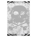 Distressed Skull & Crossbones Silhouette B&W