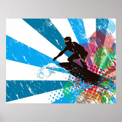 Distressed Surfer Paradise Poster by LittleMilkyShop