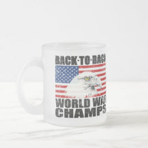 Distressed U.S. Flag & Eagle World War Champs Mugs