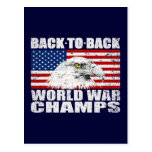 Distressed U.S. Flag & Eagle World War Champs Post Cards