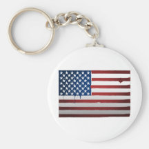 Distressed USA Flag Key Chain