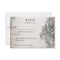 Distressed Victorian Vintage Tattoo Rose  RSVP