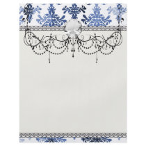 distressed white and royal blue damask pattern full colour flyer