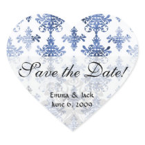 distressed white and royal blue damask pattern stickers