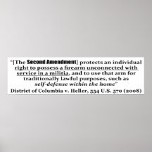 District de Columbia V Heller, 554 États-Unis 570  Poster