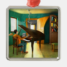 Disturbing the pianist christmas tree ornaments